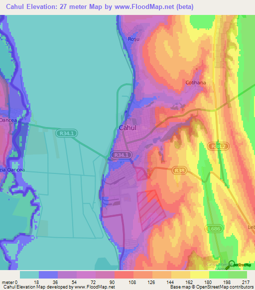 Cahul,Moldova Elevation Map