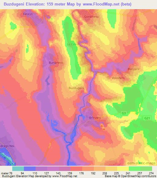 Buzdugeni,Moldova Elevation Map