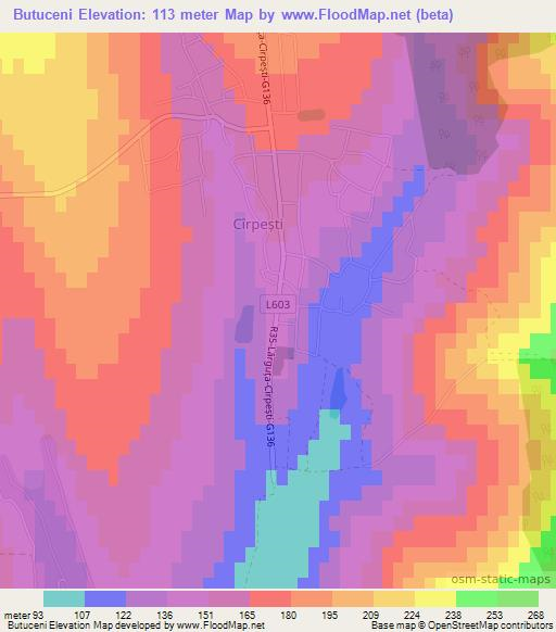 Butuceni,Moldova Elevation Map