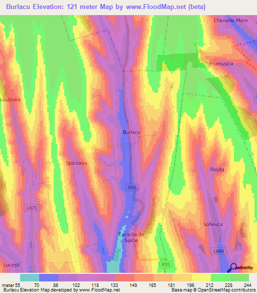 Burlacu,Moldova Elevation Map