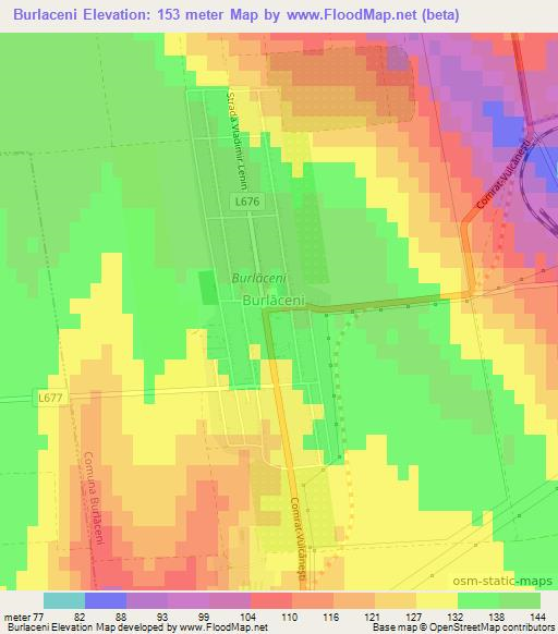 Burlaceni,Moldova Elevation Map