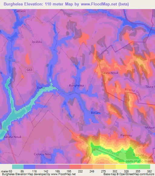 Burghelea,Moldova Elevation Map