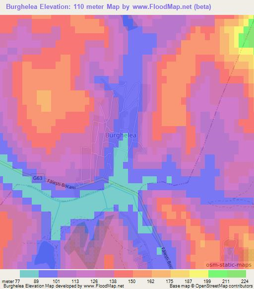 Burghelea,Moldova Elevation Map