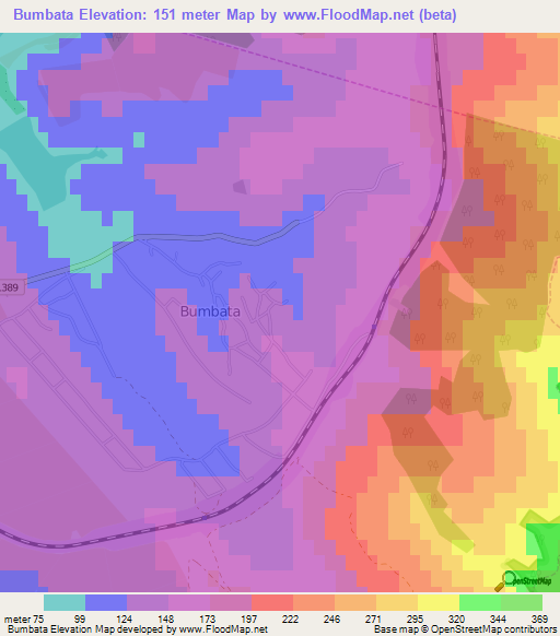 Bumbata,Moldova Elevation Map