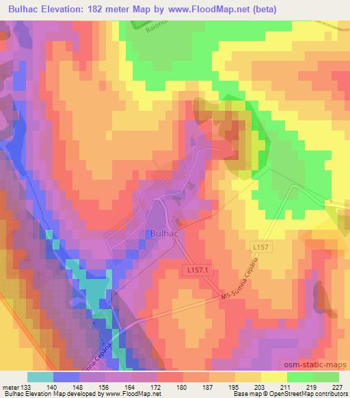 Bulhac,Moldova Elevation Map