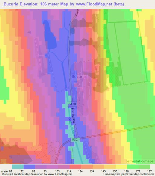 Bucuria,Moldova Elevation Map