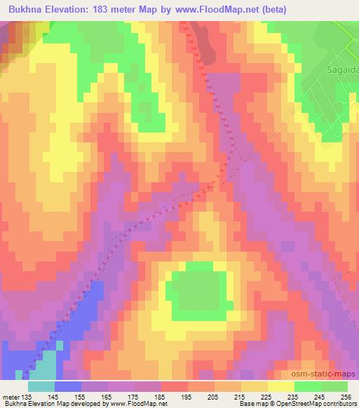 Bukhna,Moldova Elevation Map