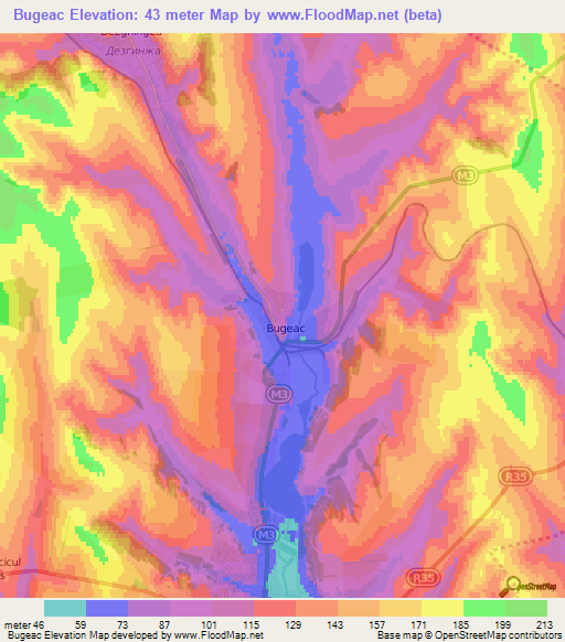 Bugeac,Moldova Elevation Map