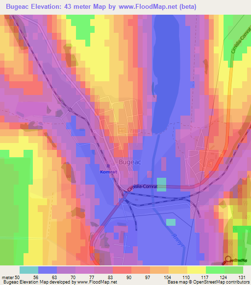 Bugeac,Moldova Elevation Map