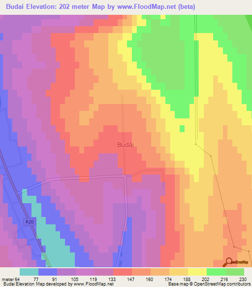 Budai,Moldova Elevation Map