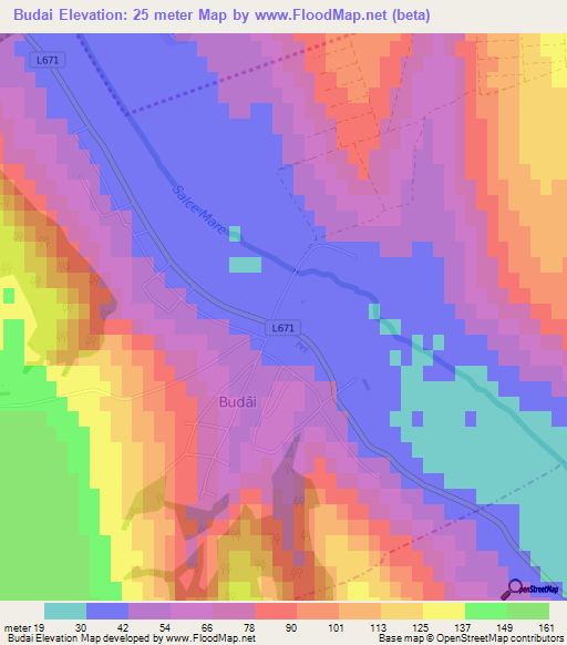 Budai,Moldova Elevation Map