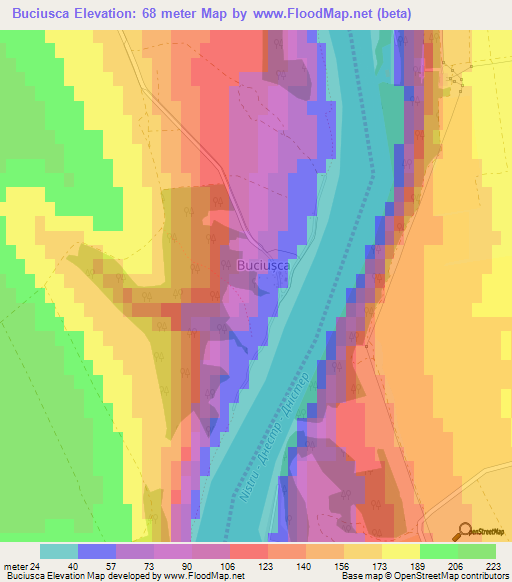 Buciusca,Moldova Elevation Map