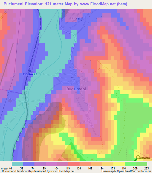 Buciumeni,Moldova Elevation Map