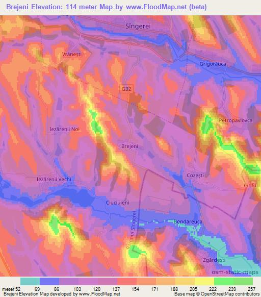 Brejeni,Moldova Elevation Map