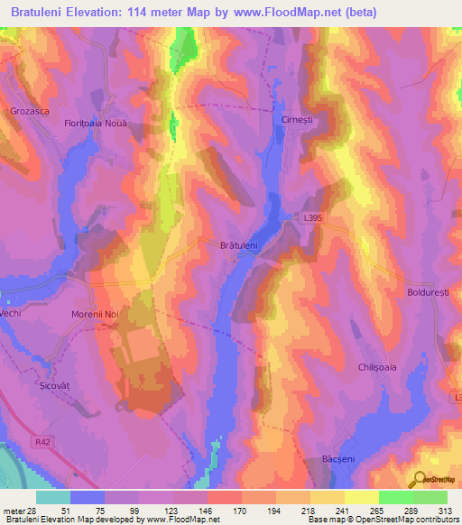 Bratuleni,Moldova Elevation Map