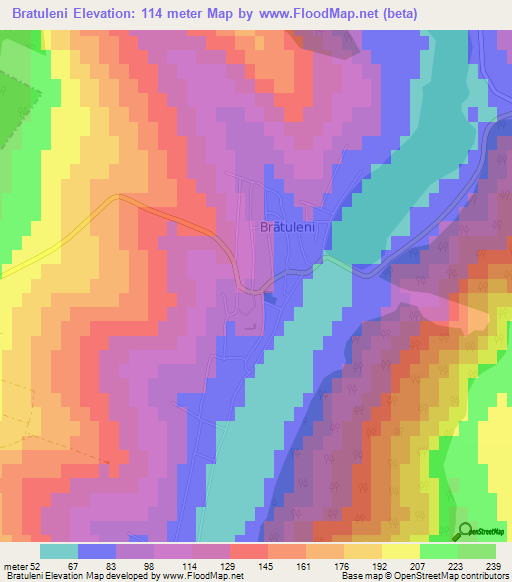 Bratuleni,Moldova Elevation Map