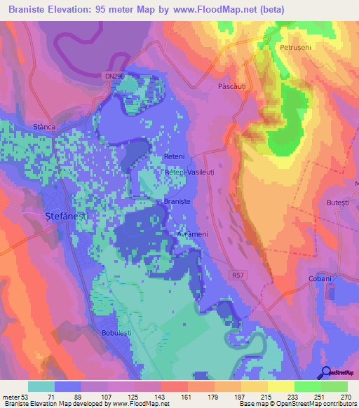 Braniste,Moldova Elevation Map