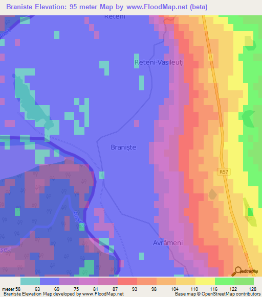 Braniste,Moldova Elevation Map