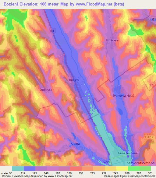 Bozieni,Moldova Elevation Map