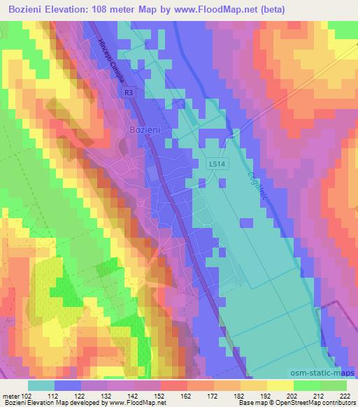 Bozieni,Moldova Elevation Map