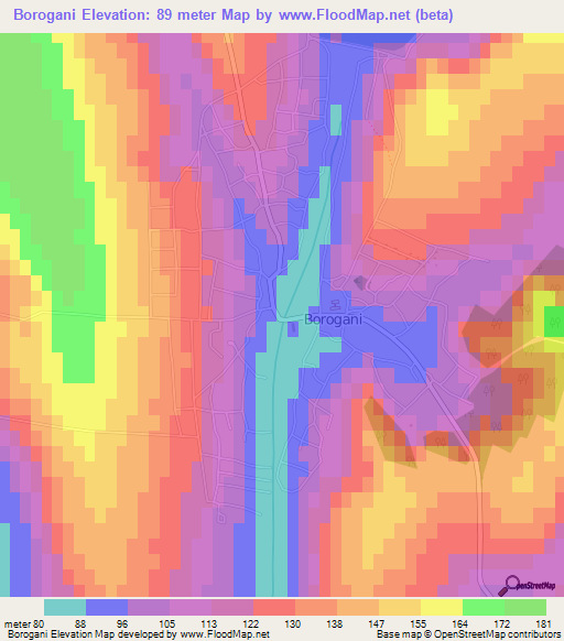 Borogani,Moldova Elevation Map