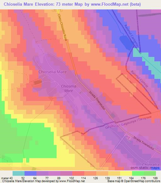 Chioselia Mare,Moldova Elevation Map