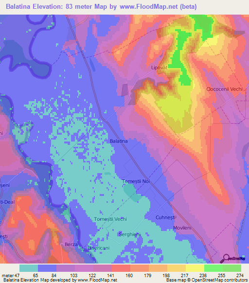 Balatina,Moldova Elevation Map