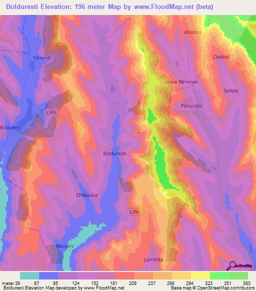 Bolduresti,Moldova Elevation Map