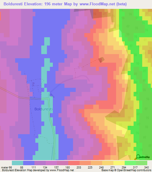 Bolduresti,Moldova Elevation Map