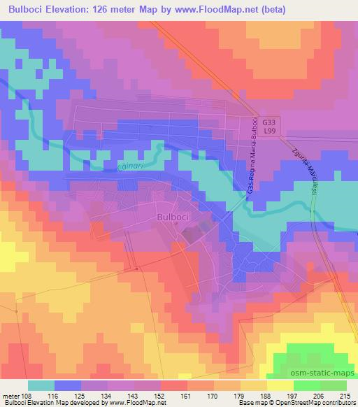 Bulboci,Moldova Elevation Map