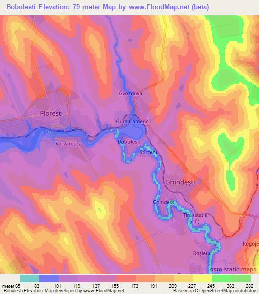 Bobulesti,Moldova Elevation Map