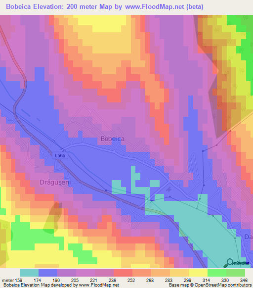 Bobeica,Moldova Elevation Map