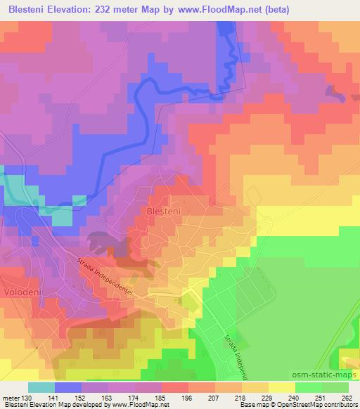 Blesteni,Moldova Elevation Map