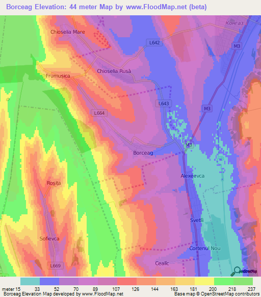 Borceag,Moldova Elevation Map