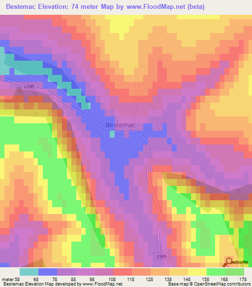 Bestemac,Moldova Elevation Map