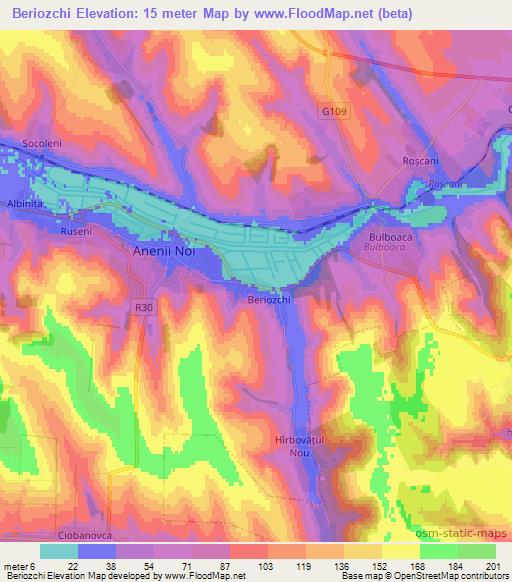 Beriozchi,Moldova Elevation Map