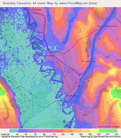 Bereshty,Moldova Elevation Map