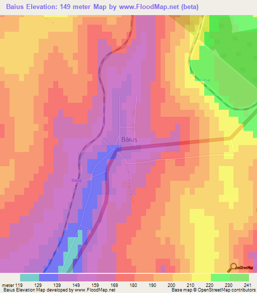 Baius,Moldova Elevation Map