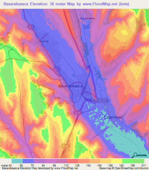 Basarabeasca,Moldova Elevation Map