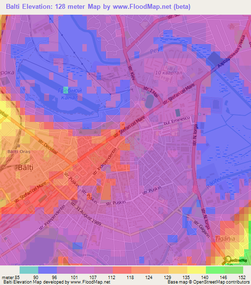 Balti,Moldova Elevation Map