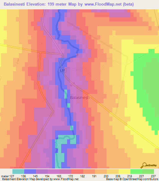 Balasinesti,Moldova Elevation Map