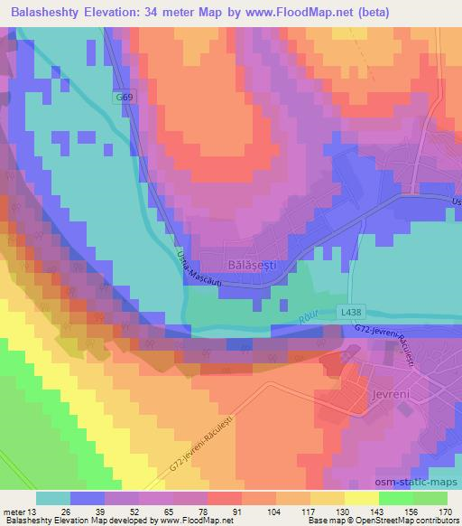 Balasheshty,Moldova Elevation Map