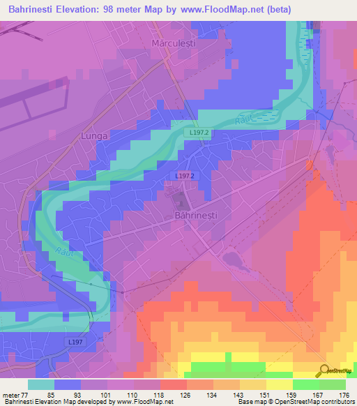 Bahrinesti,Moldova Elevation Map