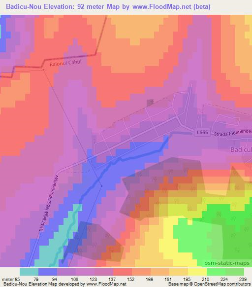 Badicu-Nou,Moldova Elevation Map