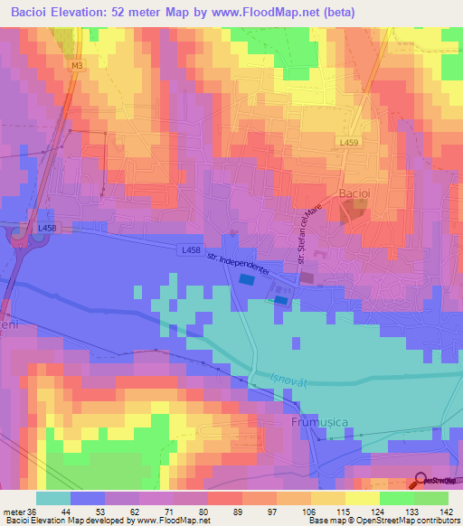 Bacioi,Moldova Elevation Map