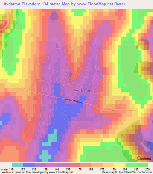 Avdarma,Moldova Elevation Map