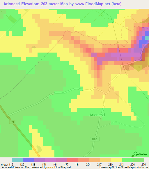 Arionesti,Moldova Elevation Map