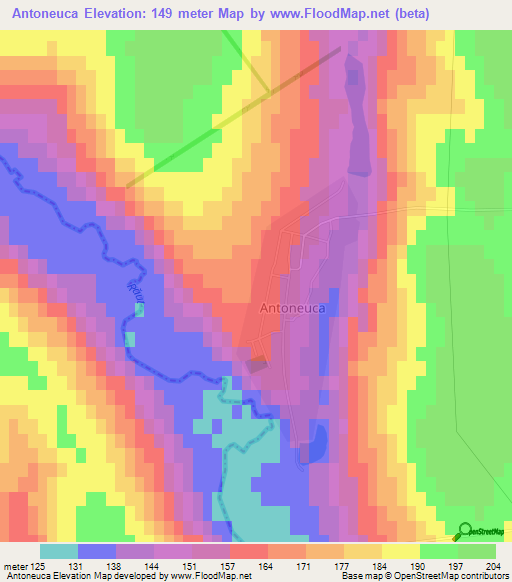 Antoneuca,Moldova Elevation Map