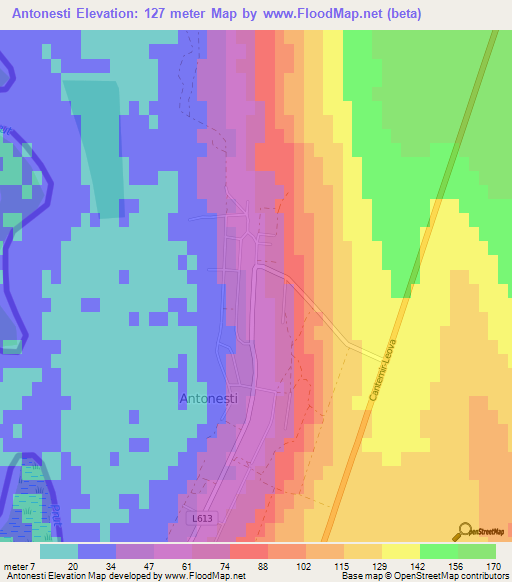 Antonesti,Moldova Elevation Map