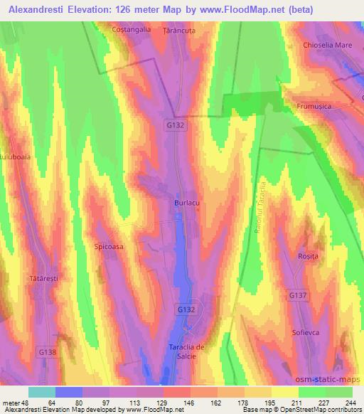 Alexandresti,Moldova Elevation Map